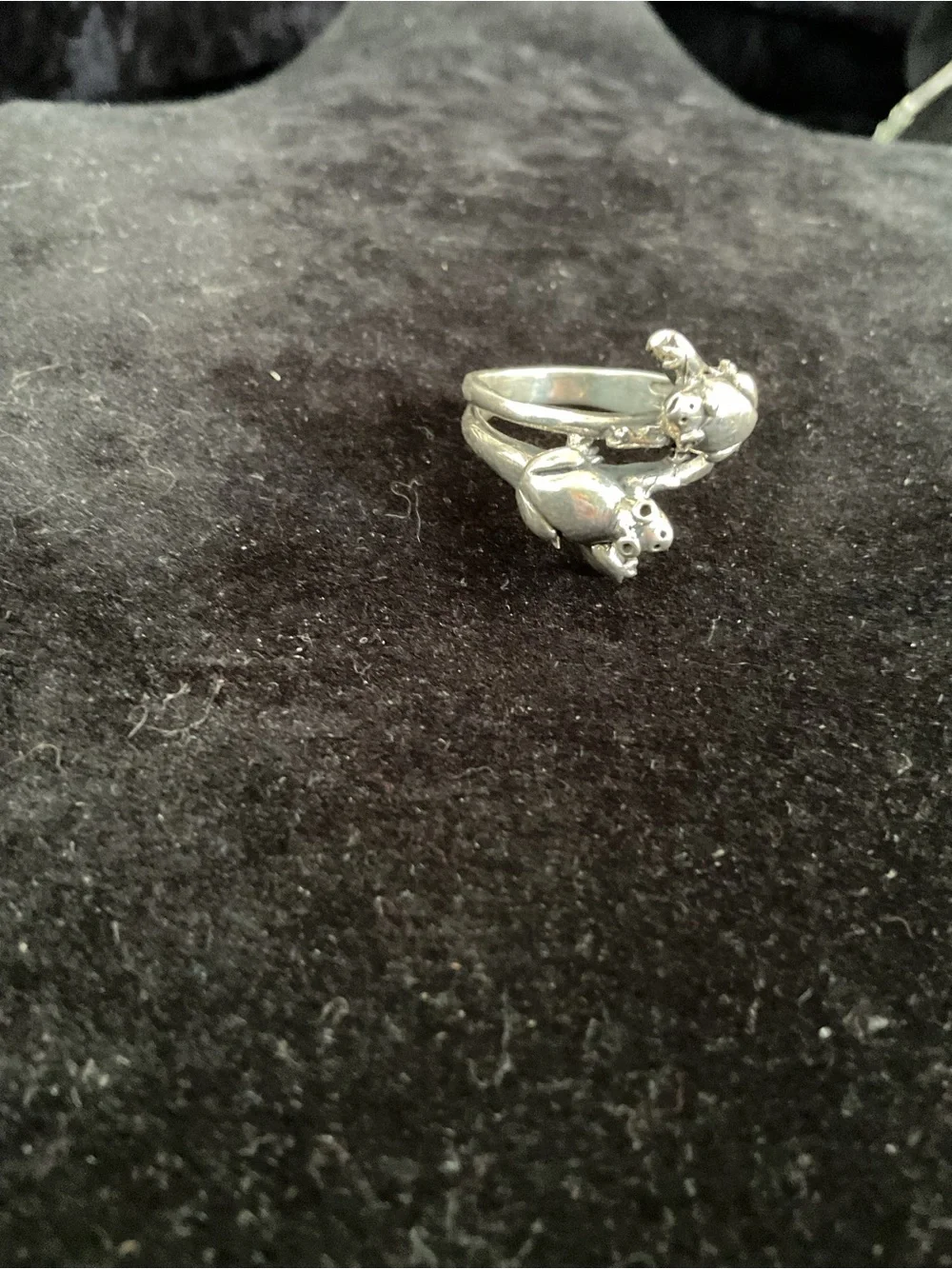 Sterling Silver Double Frog Ring